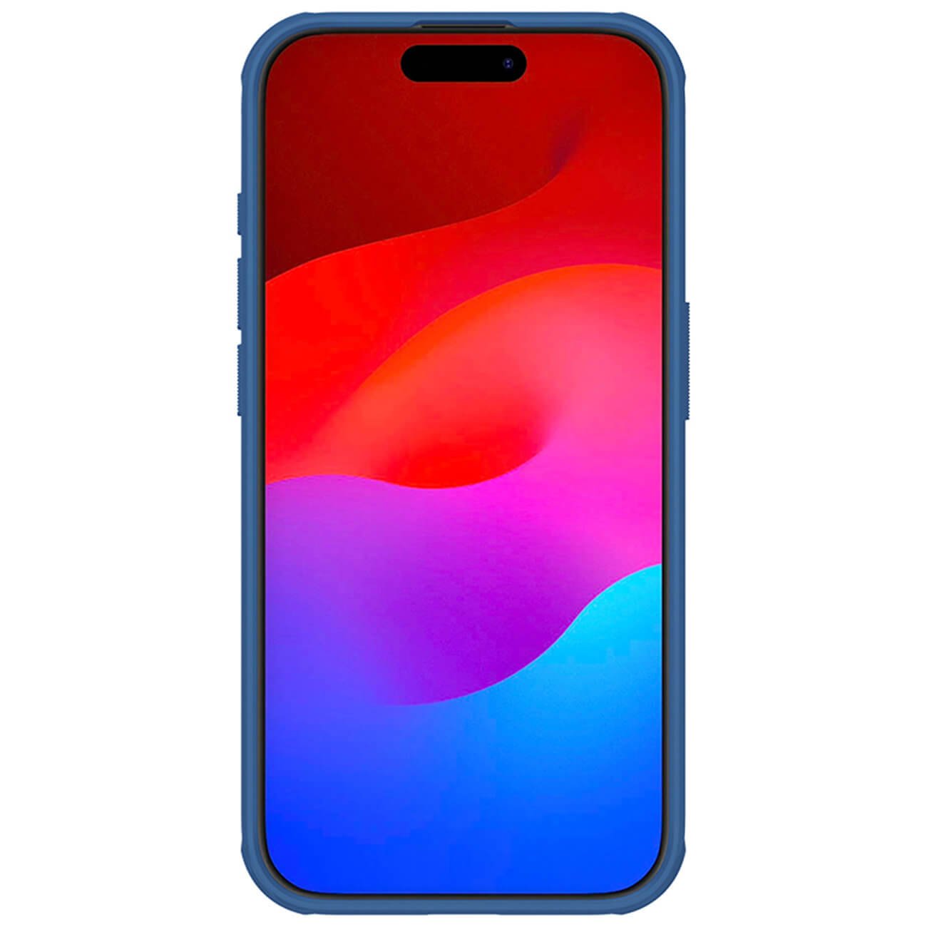 Nillkin iPhone 15 Pro Super Frosted Shield Pro Σκληρή Θήκη με Πλαίσιο Σιλικόνης - Blue