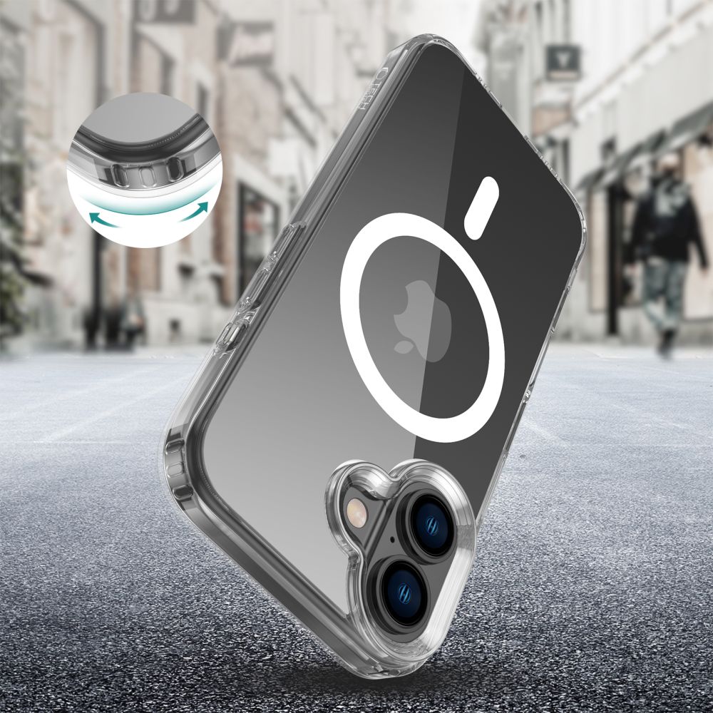 Tech - Protect iPhone 16 Flexair Hybrid MagSafe Σκληρή Θήκη με Πλαίσιο Σιλικόνης και MagSafe - Διάφανη