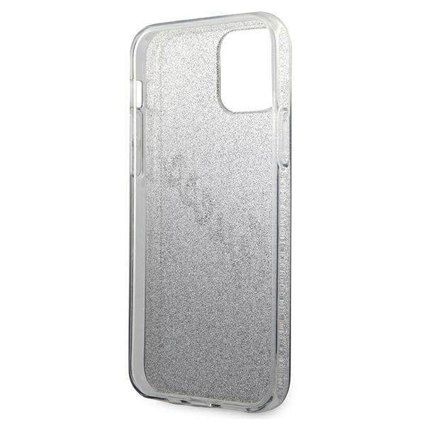 Guess iPhone 12 Pro Max - Glitter Gradient Script Σκληρή Θήκη με Πλαίσιο Σιλικόνης - Black - GUHCP12LPCUGLSBK