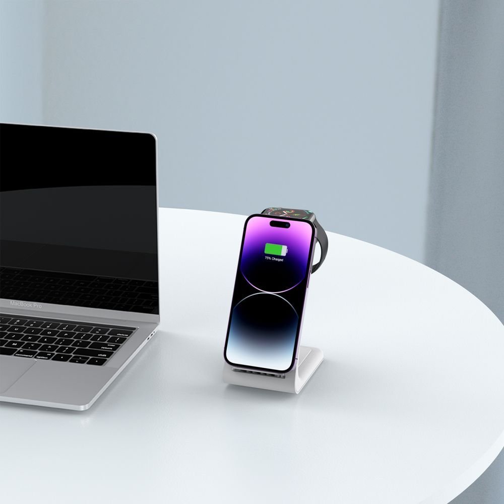 Tech - Protect QI15W - A36 3in1 Ασύρματος Φορτιστής MagSafe με Καλώδιο USB - A to USB - C - White