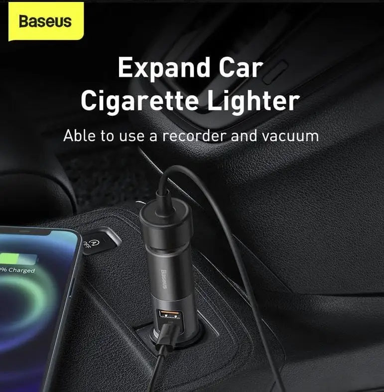 Baseus Share Together 120W Φορτιστής Αυτοκινήτου Γρήγορης Φόρτισης με 1 Θύρα USB και 1 Θύρα Type - C - Grey - CCBT - C0G