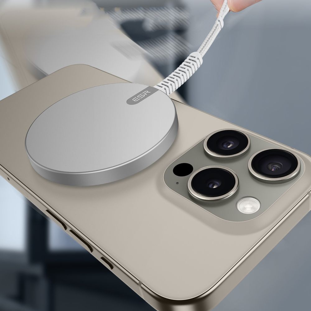 ESR HaloLock QI2 Mini Ασύρματος Φορτιστής MagSafe με Καλώδιο Type - C 15W - Silver