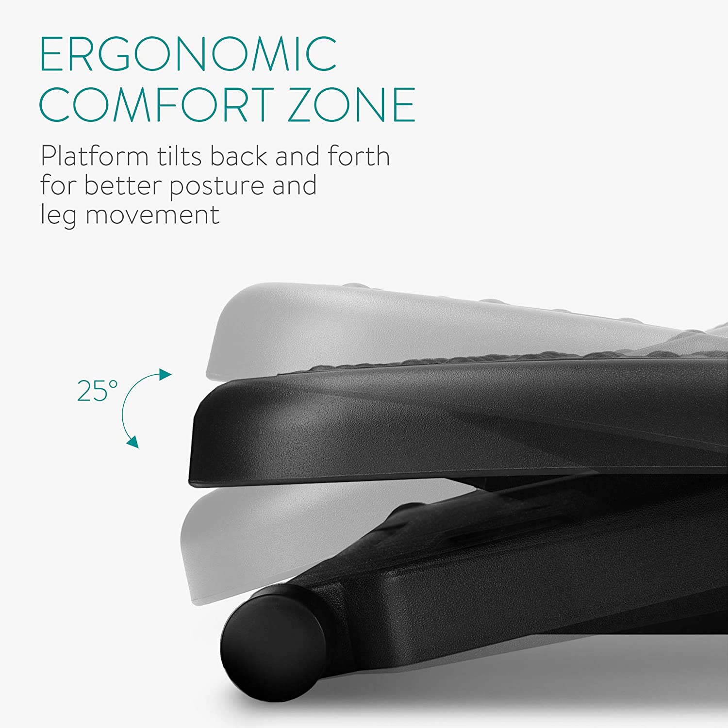 Navaris Ρυθμιζόμενο Υποπόδιο Γραφείου / Gaming - Ρυθμιζόμενο Ύψος 0 - 25 ° - Black - 43040.01