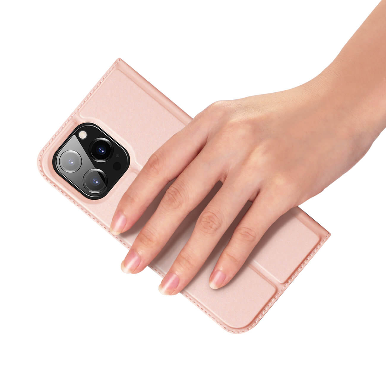 Dux Ducis iPhone 15 Pro Max Flip Stand Case Θήκη Βιβλίο - Rose Gold