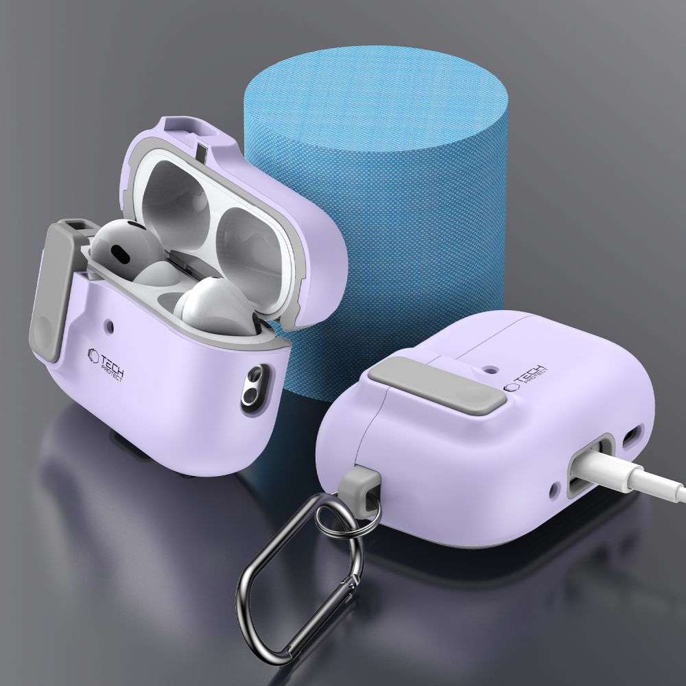 Tech - Protect AirPods Pro 1 / 2 Θήκη από Σκληρό Πλαστικό - Slim Hook - Lavender