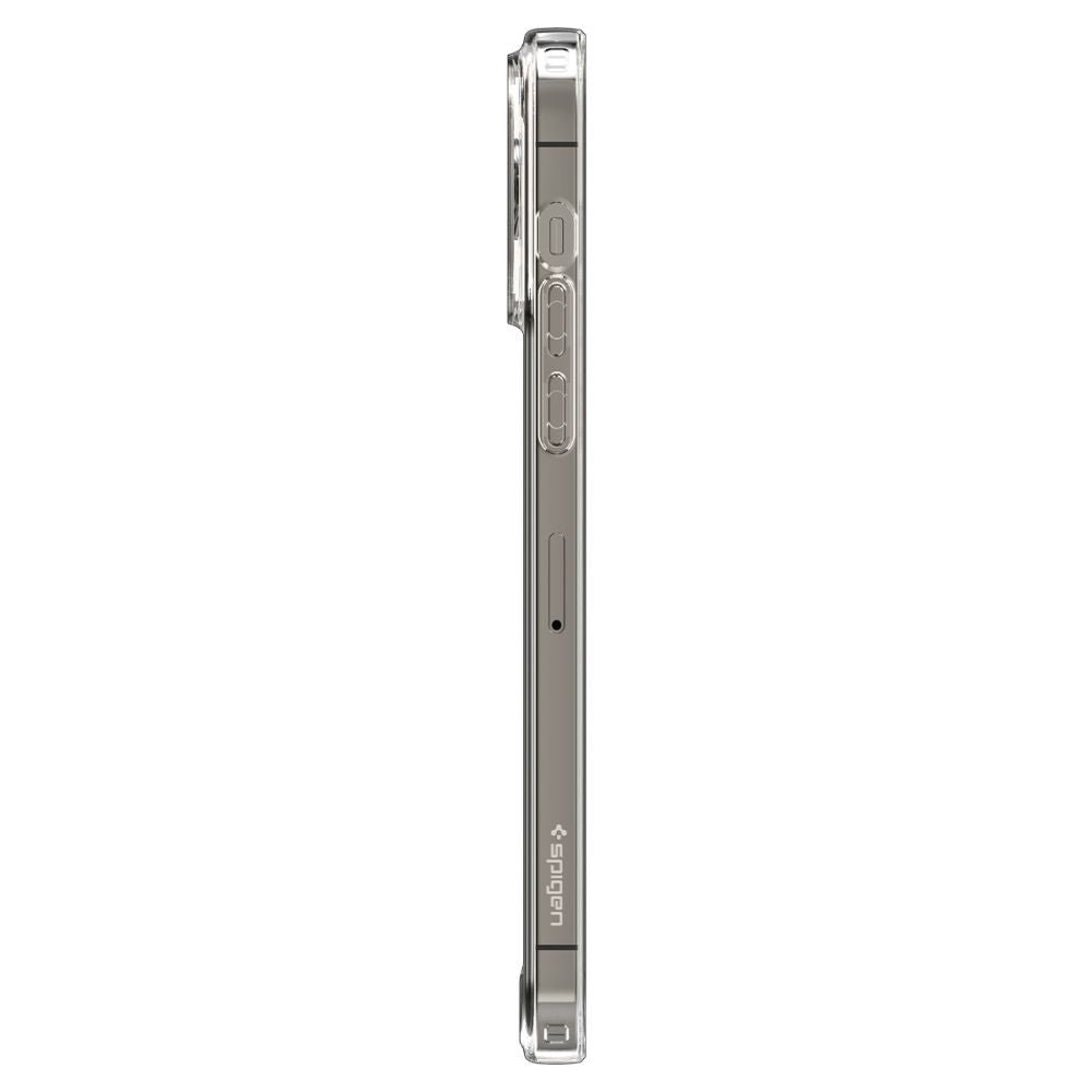 Spigen iPhone 14 Pro Max Quartz Hybrid Θήκη με Πλαίσιο Σιλικόνης και Όψη Γυαλιού Tempered Glass - Crystal Clear