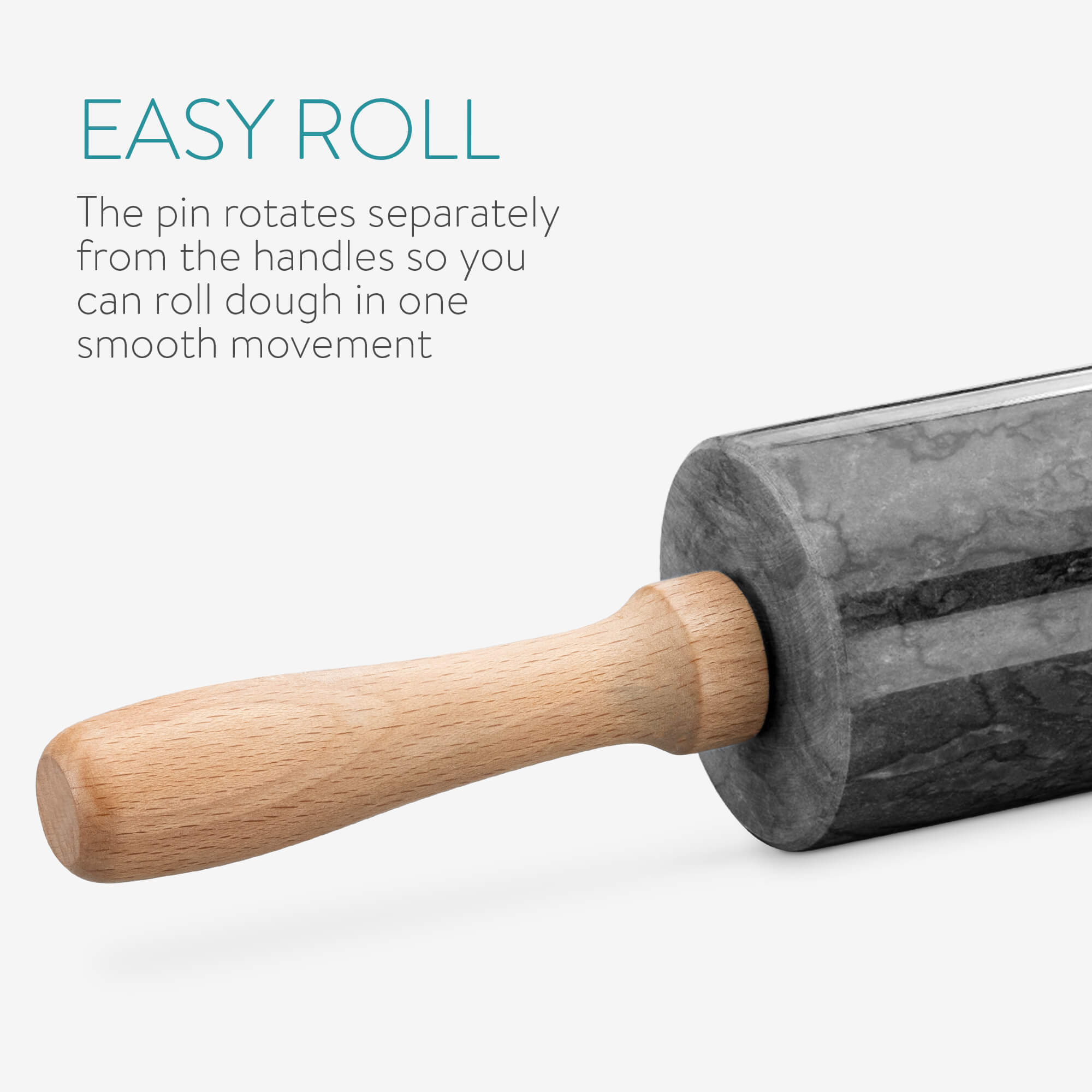 Navaris Πλάστης από Μάρμαρο με Ξύλινες Λαβές και Stand - Black / Brown - 55002.01.01