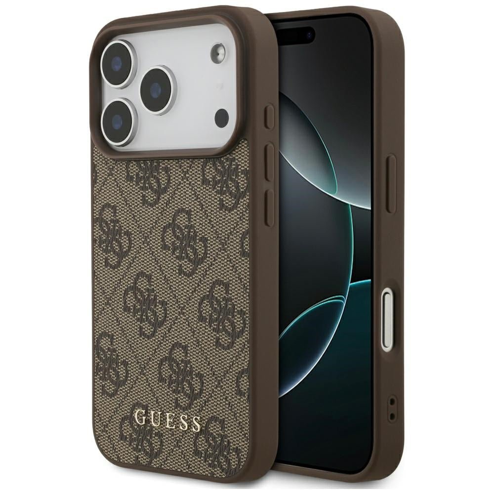 Guess iPhone 17 Pro - 4G Classic - Σκληρή Θήκη με Πλαίσιο Σιλικόνης και Επένδυση Συνθετικού Δέρματος - Brown - GUHCP17LG4GFBR