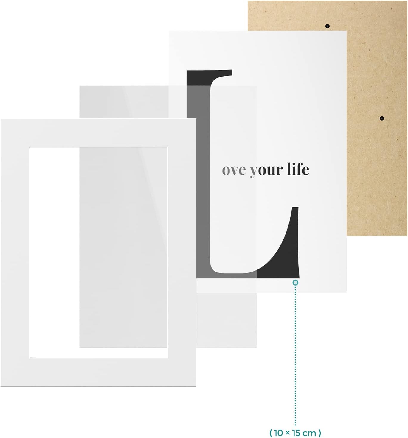 Songmics Ξύλινη Κορνίζα για 4 Φωτογραφίες 10 x 15 cm - White - RPF25WT