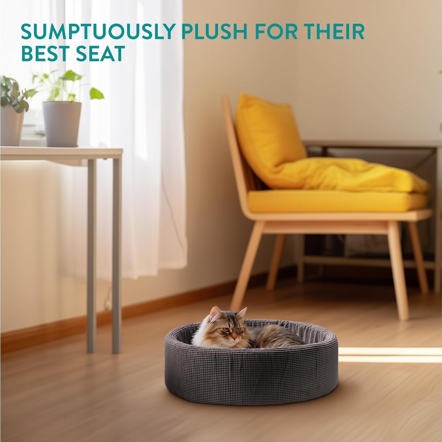 Navaris Πλενόμενο Κρεβάτι Σκύλου / Γάτας με Έξτρα Μαξιλάρι - 50cm - Grey - 61287.22