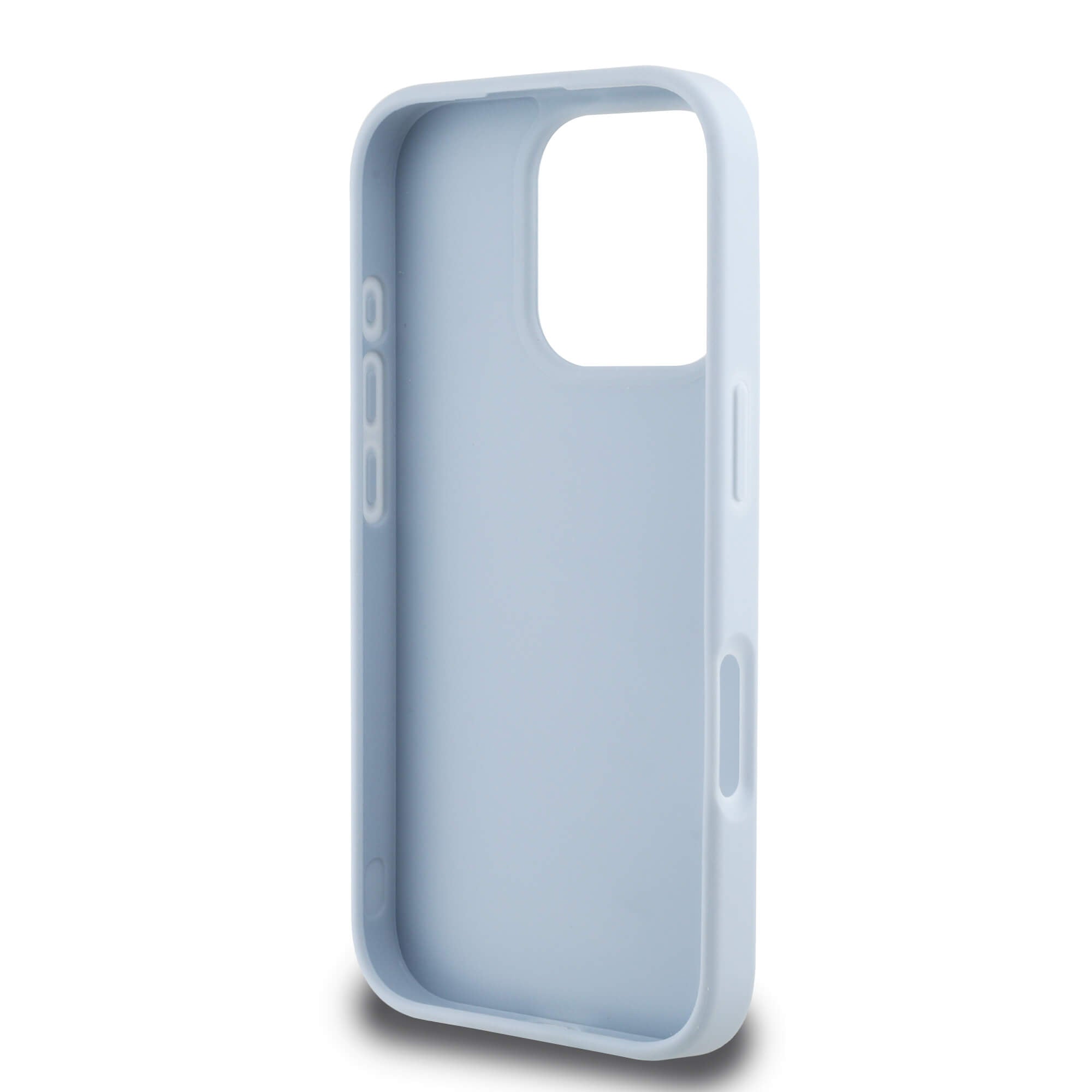 Guess iPhone 16 Pro Max - Grained Big 4G Logo Small Classic Logo - Σκληρή Θήκη με Επένδυση από Οικολογικό Δέρμα - Blue - GUHCP16XPGT4MBB