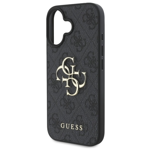 Guess iPhone 16 Plus - 4G Big Logo - Θήκη με Επένδυση Συνθετικού Δέρματος - Black - GUHCP16M4GMGGR