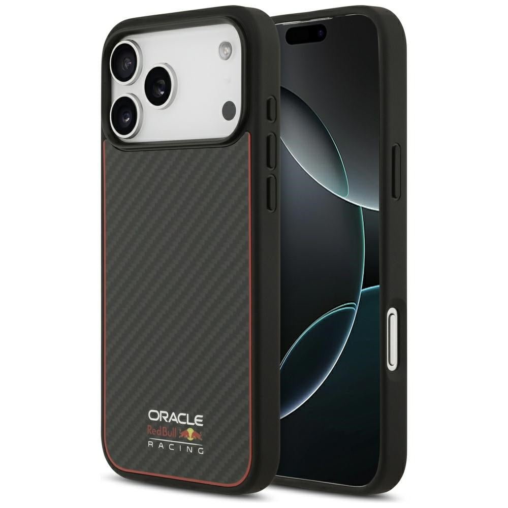 Red Bull iPhone 17 Pro Max - Kevlar Logo Matt MagSafe - Σκληρή Θήκη με Πλαίσιο Σιλικόνης - Black - RBHMP17X24CFOSK