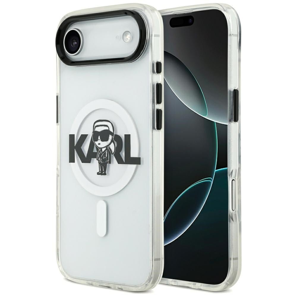 Karl Lagerfeld iPhone Air - IML Karl Sketch Logo MagSafe - Σκληρή Θήκη με Πλαίσιο Σιλικόνης - Clear - KLHMP17MHGKIGKBT