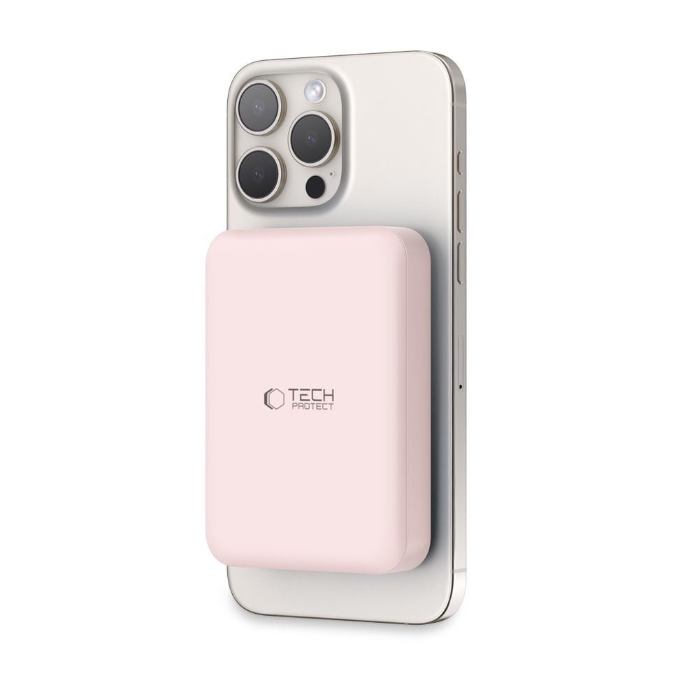 Tech - Protect PB11 Lifemag MagSafe PowerBank Μαγνητικό PowerBank Κινητού 10000 mAh - Pink