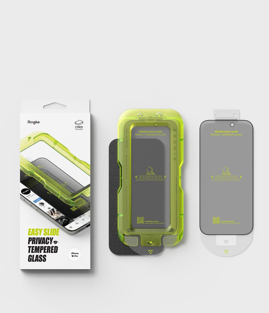 Ringke iPhone 18 Pro - Privacy Αντιχαρακτικό Γυαλί Οθόνης - 2 Τεμάχια - Easy Slide - Privacy