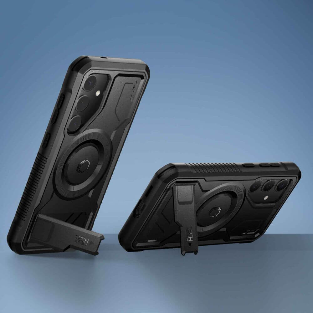 Tech - Protect Samsung Galaxy S24+ Kevlar MagSafe+ Σκληρή Θήκη με Προστασία για την Οθόνη και Stand - Black