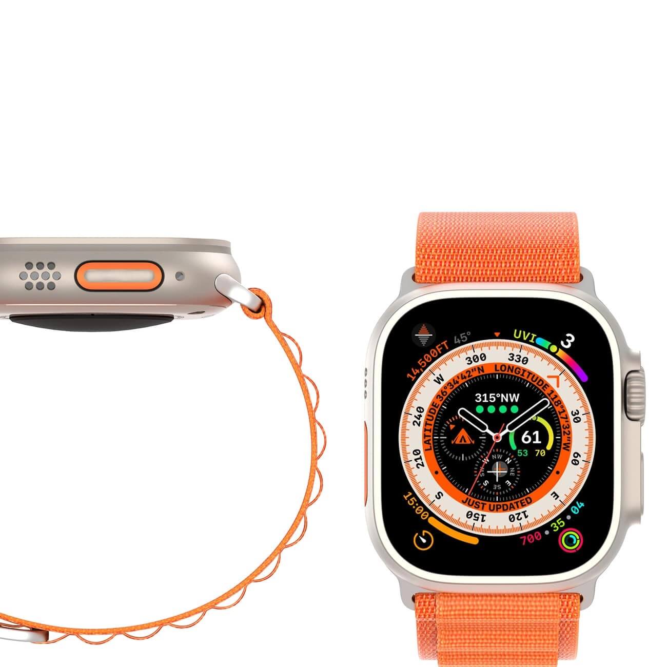 Dux Ducis Λουράκι Apple Watch 2 / 3 / 4 / 5 / 6 / 7 / 8 / 9 / SE - 38 / 40 / 41 mm GS Version Steel Buckle Sport Λουράκι από Νάυλον - Orange