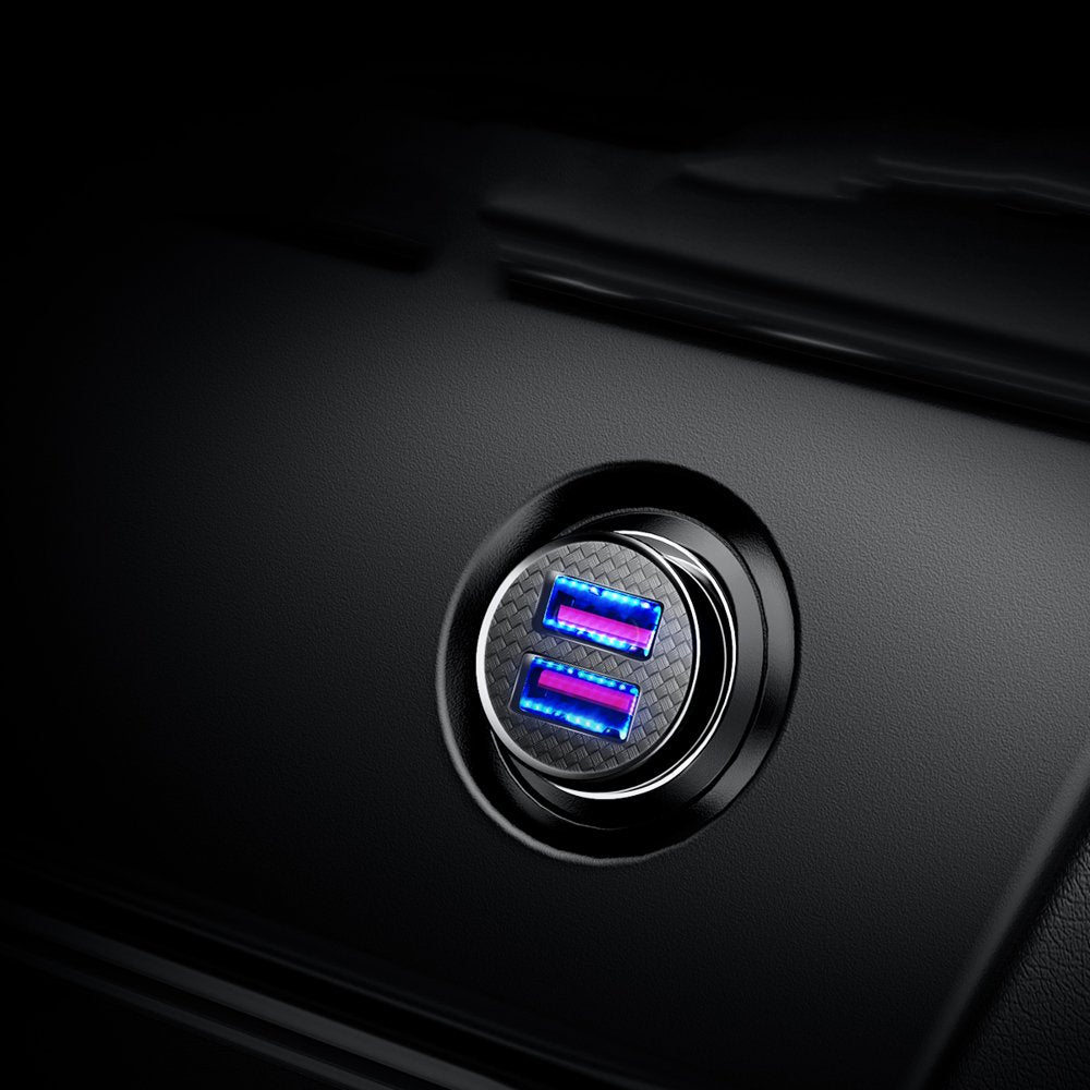 Baseus Circular Smart Φορτιστής Αυτοκινήτου Γρήγορης Φόρτισης με 2 Θύρες USB 5A QC 3.0 30W - Black - CCALL - YD01