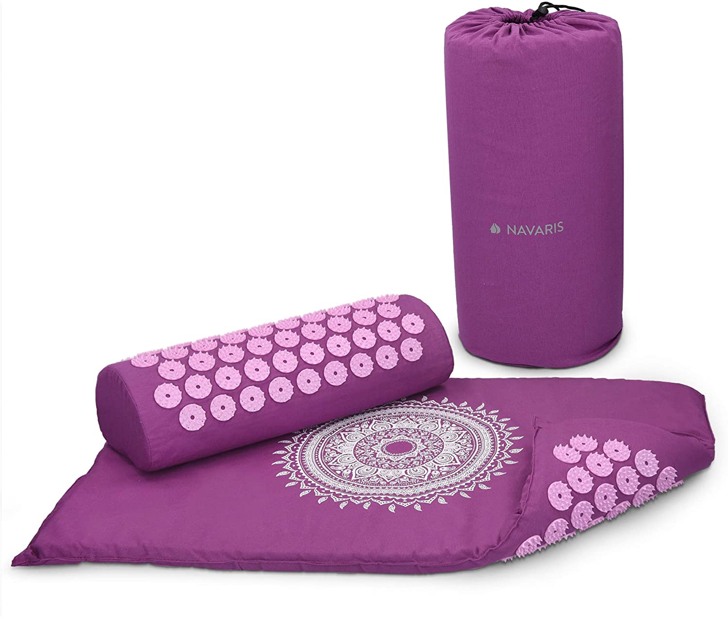 Navaris 2 - in - 1 Acupressure Mat and Pillow Set Σετ 2 σε 1 Χαλάκι και Μαξιλάρι Μασάζ - Purple - 43899.26.01
