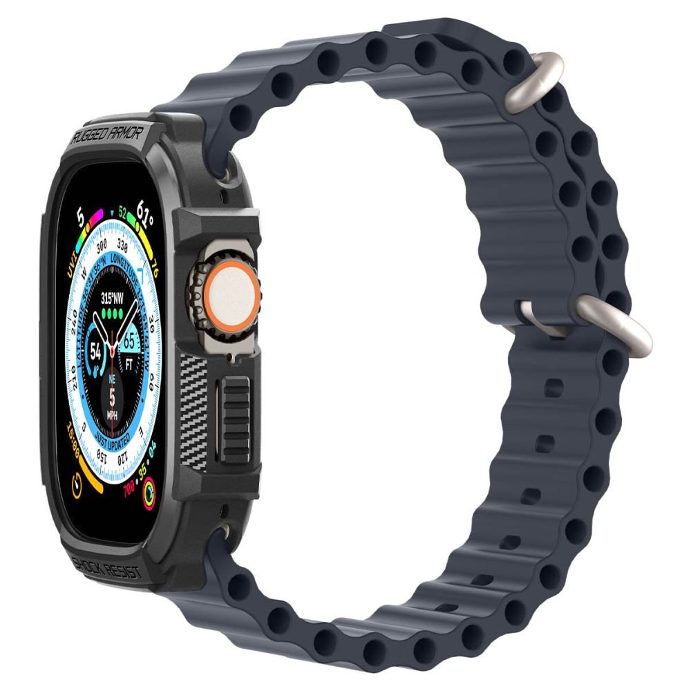 Spigen Θήκη Apple Watch Ultra (1/2/3) - 49mm Rugged Armor - Matte Black