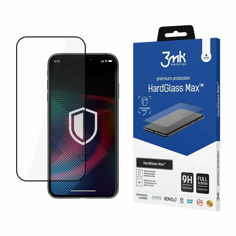 3MK iPhone 14 Pro Max HardGlass Max 0.30mm 9H Full Screen Αντιχαρακτικό Γυαλί Οθόνης - Black