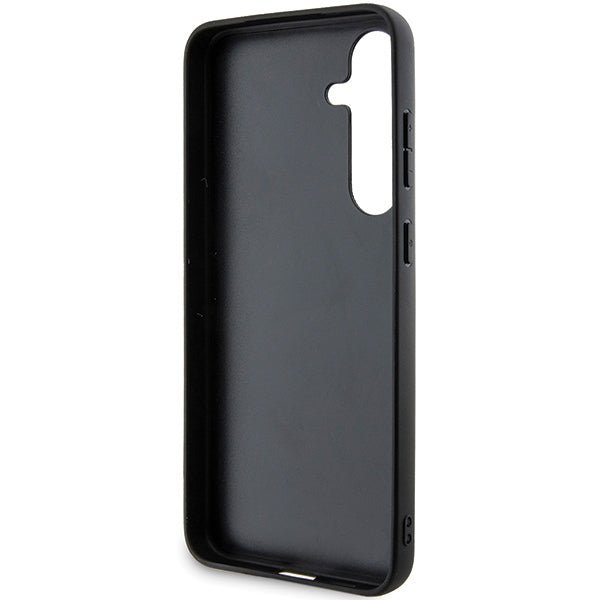 Karl Lagerfeld Samsung Galaxy S24 - Saffiano Karl and Choupette Metal Pin Σκληρή Θήκη με Επένδυση Συνθετικού Δέρματος και Πλαίσιο Σιλικόνης - Grey - KLHCS24SPSAKCMPG