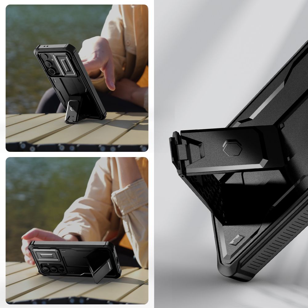 Tech - Protect Samsung Galaxy S24 FE Kevlar Cam+ Θήκη 360 Full Body με Προστασία για την Οθόνη και την Κάμερα και Stand - Black