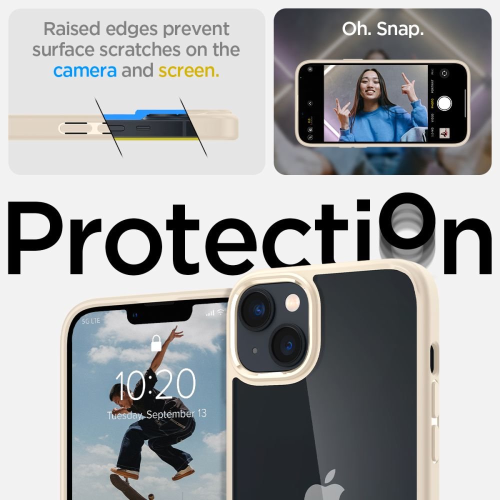 Spigen iPhone 14 Plus / iPhone 15 Plus Ultra Hybrid Σκληρή Θήκη με Πλαίσιο Σιλικόνης - Sand Beige
