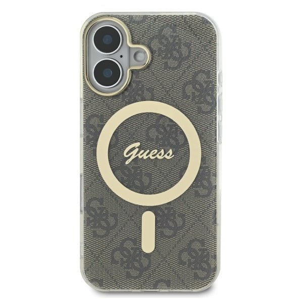Guess iPhone 16 Plus - IML 4G MagSafe - Σκληρή Θήκη με Πλαίσιο Σιλικόνης - Brown - GUHMP16MH4STW