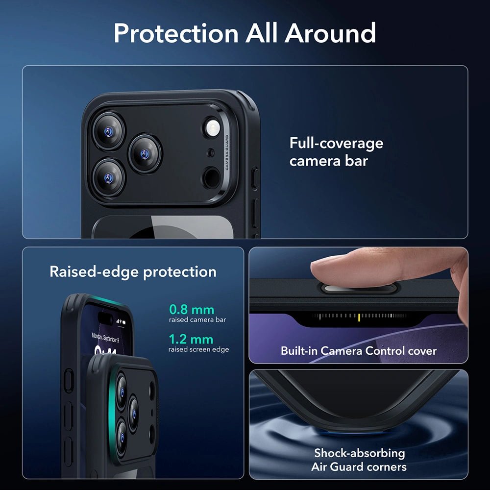 ESR iPhone 17 Pro - Σετ με Classic Hybrid MagSafe Σκληρή Θήκη με Πλαίσιο Σιλικόνης και Αντιχαρακτικό Γυαλί Οθόνης - Διάφανη / Black