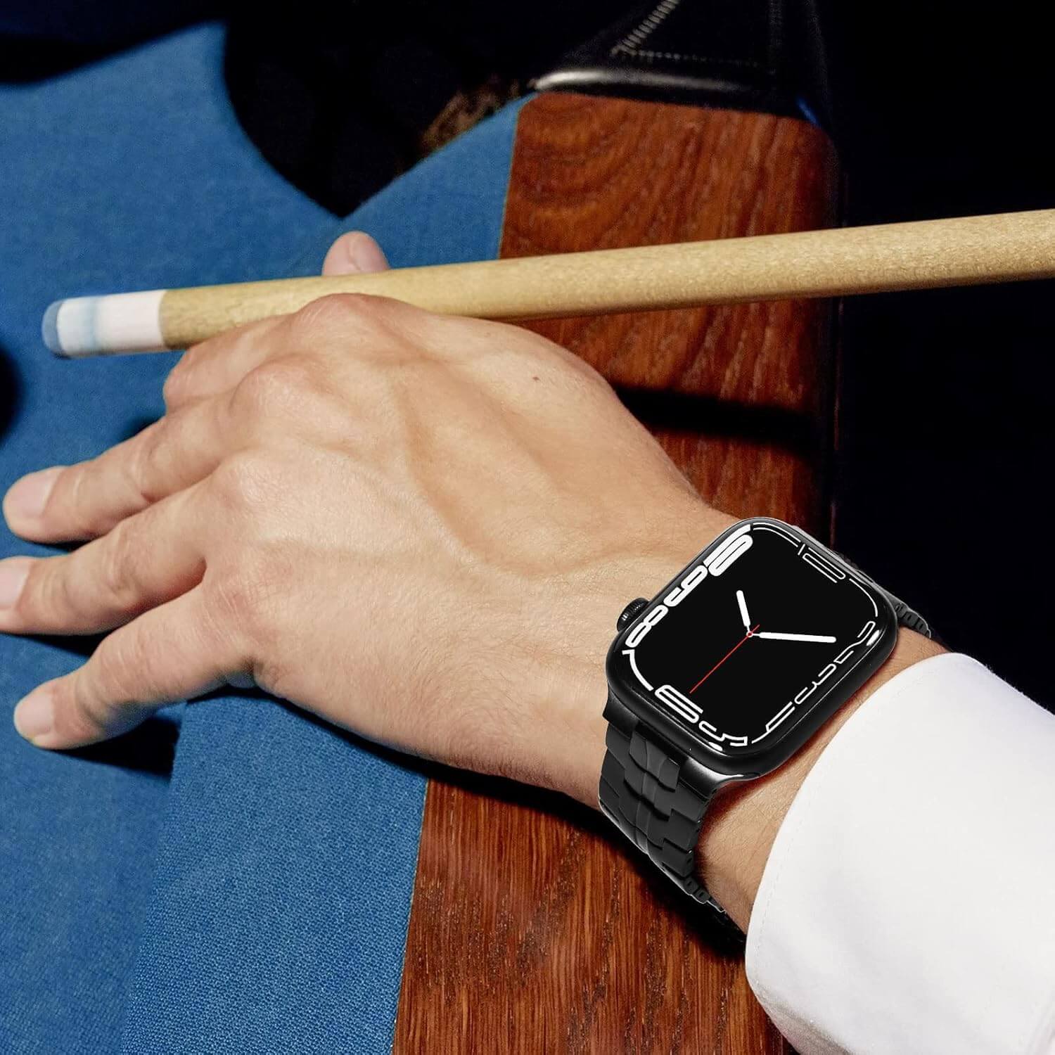 Techsuit Λουράκι Apple Watch 4 / 5 / 6 / 7 / 8 / 9 / SE / SE 2 / Ultra / Ultra 2 - 42 / 44 / 45 / 46 / 49 mm Watchband από Ανοξείδωτο Ατσάλι W063 - Black / Orange
