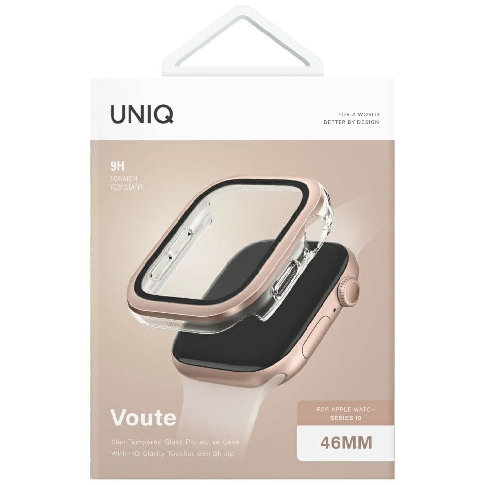 Uniq Θήκη Apple Watch 10/11 - 46mm Voute με Προστασία Οθόνης - Rose Gold