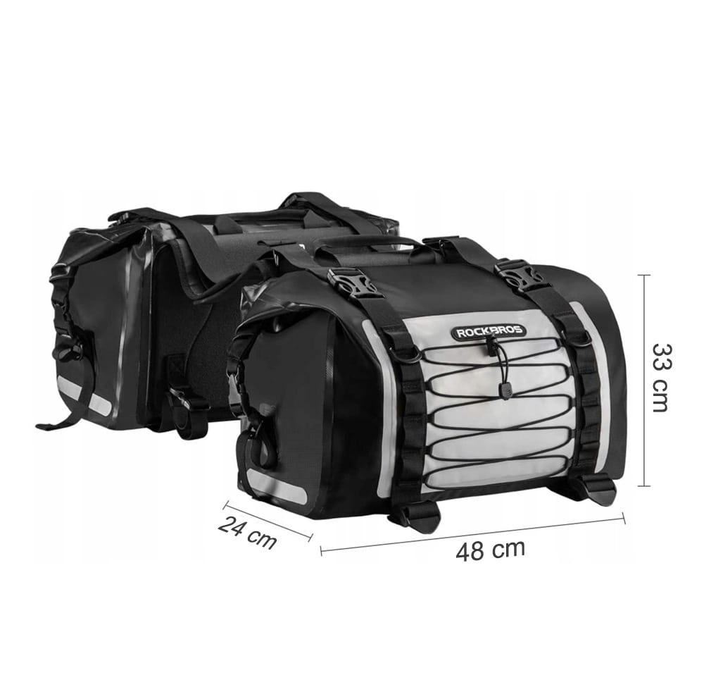 RockBros AS - 010BGR Διπλή Αδιάβροχη Βαλίτσα Μοτοσυκλέτας - Grey