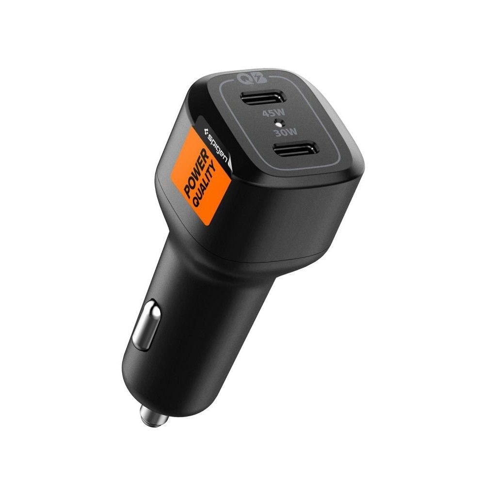 Spigen PC2200 Arcstation Φορτιστής Αυτοκινήτου Γρήγορης Φόρτισης με 2 Θύρες Type - C 45W και 30W QC - Black