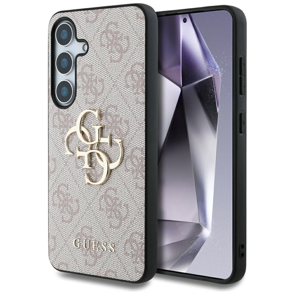 Guess Samsung Galaxy S25 Plus - 4G Big Metal Logo - Θήκη με Επένδυση Συνθετικού Δέρματος - Pink - GUHCS25M4GMGPI