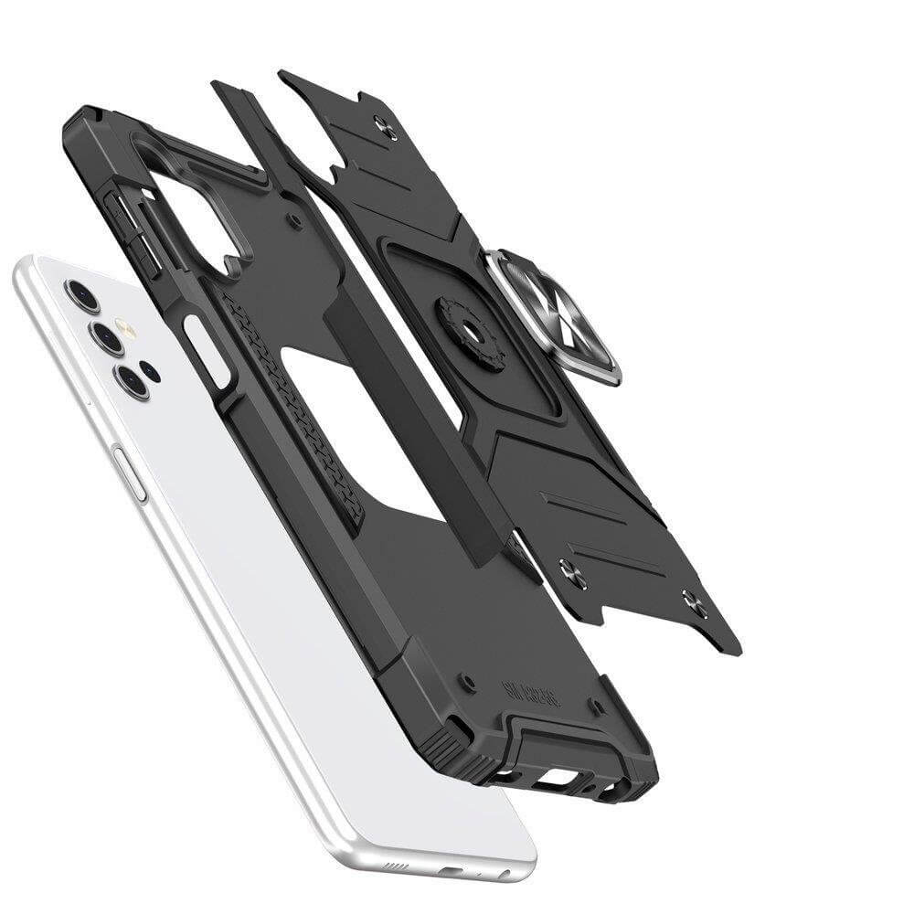 Wozinsky Samsung Galaxy A33 5G Ring Armor Σκληρή Θήκη με Πλαίσιο Σιλικόνης και Δαχτυλίδι Συγκράτησης - Black