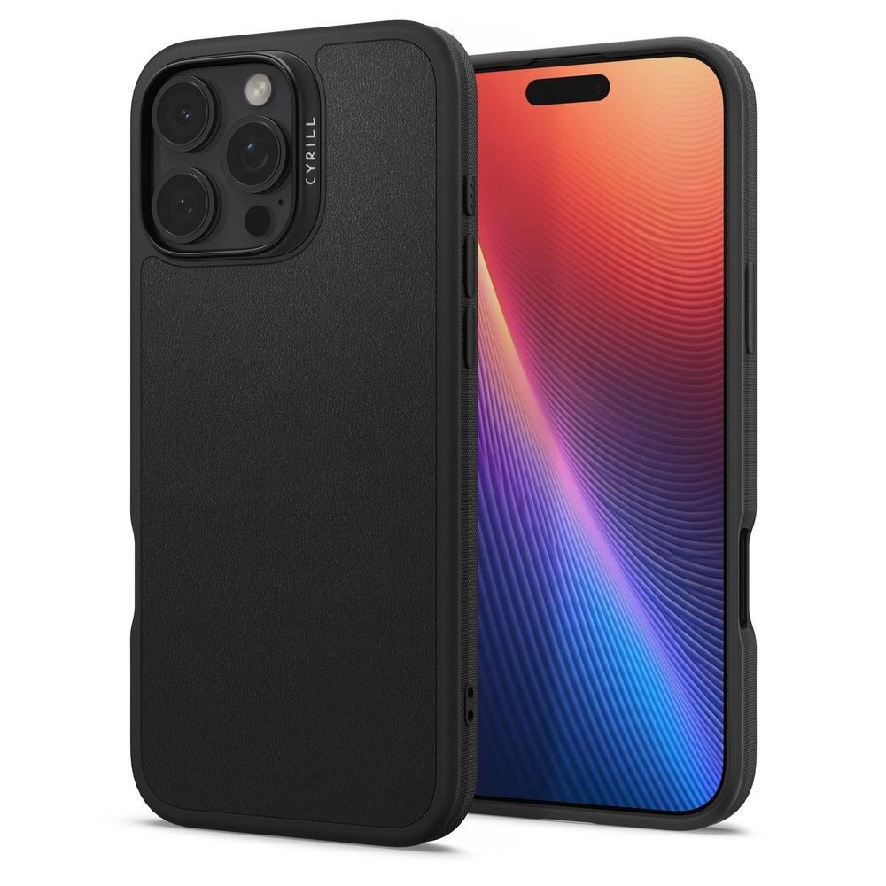 Spigen Cyrill iPhone 16 Pro Kajuk Mag Θήκη με Επένδυση Συνθετικού Δέρματος και MagSafe - Black