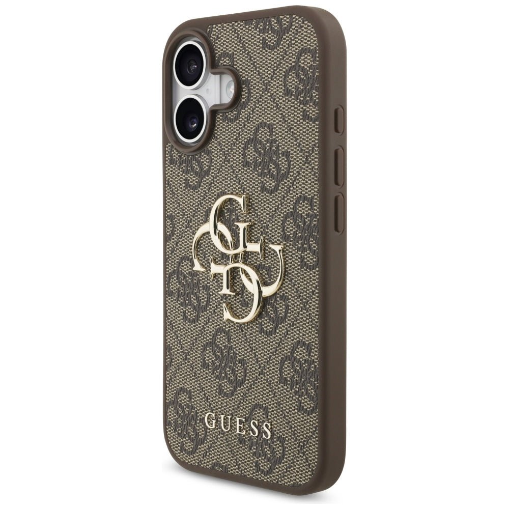 Guess iPhone 17 - 4G Big Logo - Σκληρή Θήκη με Πλαίσιο Σιλικόνης και Επένδυση Συνθετικού Δέρματος - Brown - GUHCP17S4GMGBR