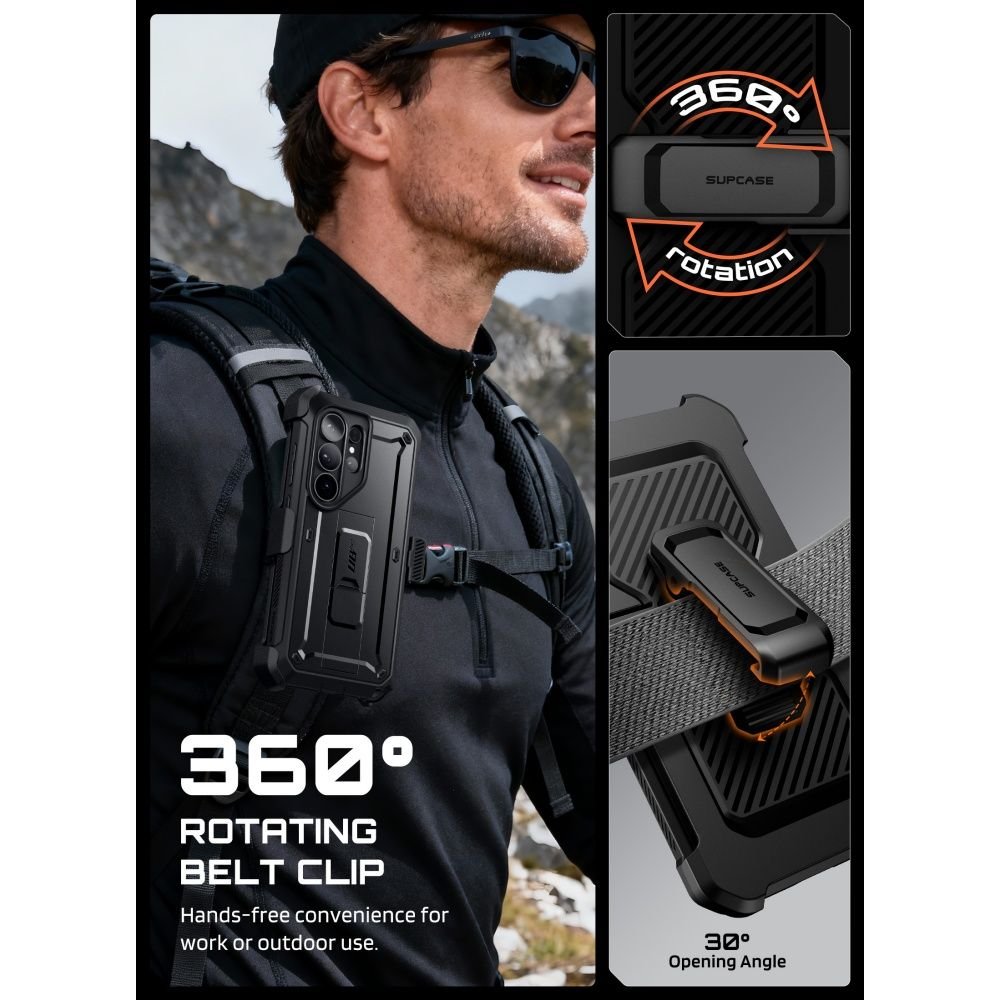 Supcase Samsung Galaxy S26 Ultra - Θήκη Full - Body με Προστατευτικό Πλαίσιο Οθόνης και 2 Αντιχαρακτικά Γυαλιά και Stand - Unicorn Beetle Pro 2 - Set - Black