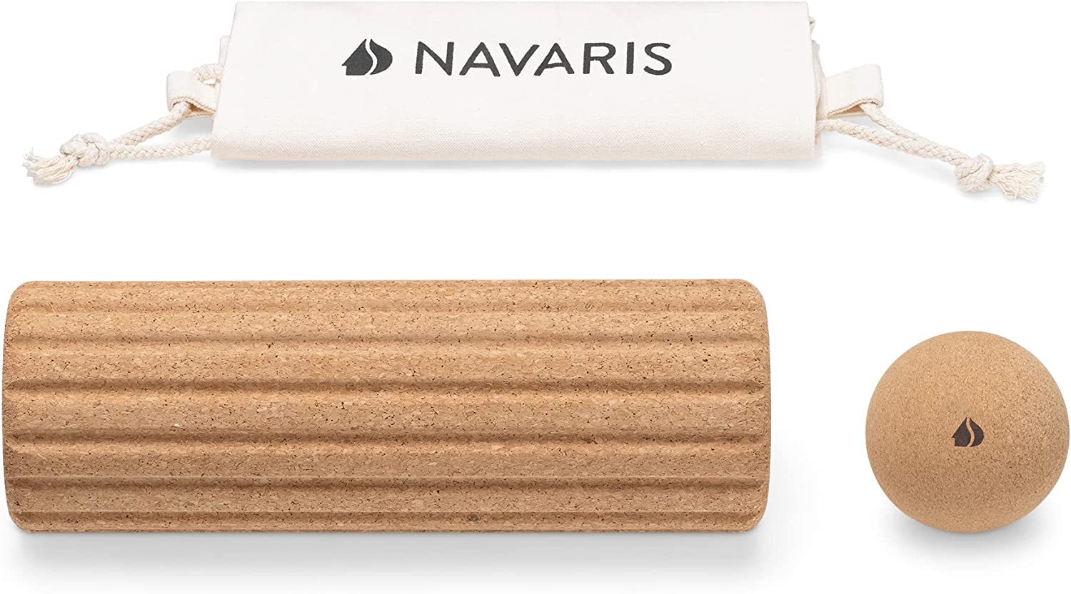 Navaris Σετ Μπάλα Μασάζ και Κύλινδρος από Φελλό - Light Brown - 55331.03