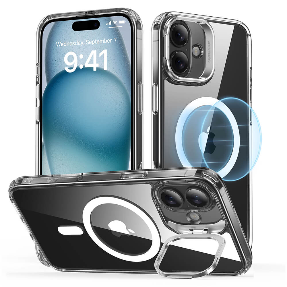 ESR iPhone 16 Plus Classic Hybrid Halolock Kickstand Σκληρή Θήκη με Πλαίσιο Σιλικόνης και MagSafe - Διάφανη