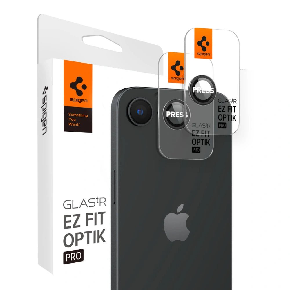 Spigen iPhone 16e Optik Pro Glas.TR EZ Fit Αντιχαρακτικό Γυαλί για την Κάμερα - 2 Τεμάχια - Black
