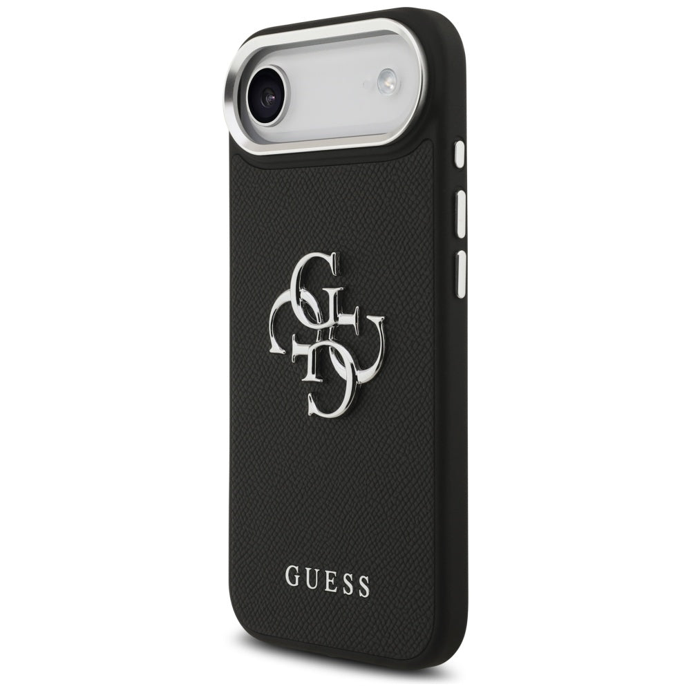 Guess iPhone Air - Grained Big 4G Classic Logo - Σκληρή Θήκη με Επένδυση από Οικολογικό Δέρμα - Black - GUHCP17MPG4SMCEK