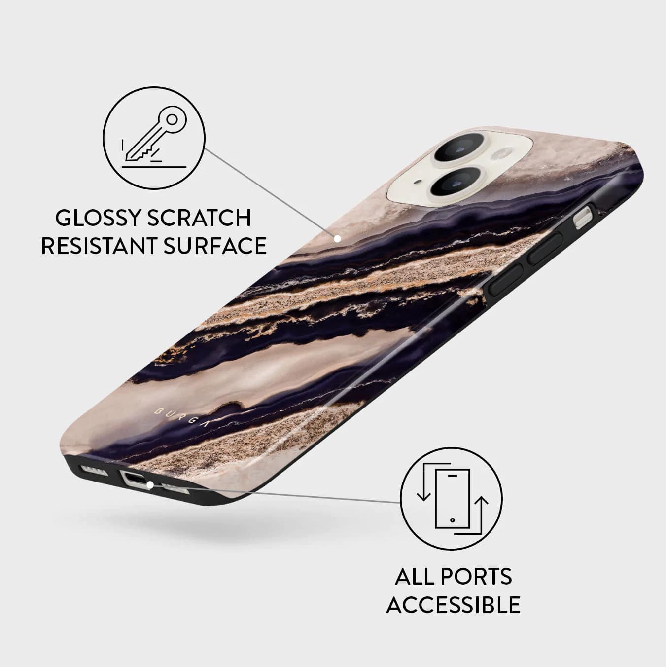 Burga iPhone 14 Plus Fashion Tough Σκληρή Θήκη - Royal Blue