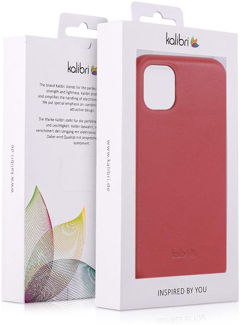 Kalibri iPhone 11 Σκληρή Θήκη με Επένδυση Γνήσιου Δέρματος - Red - 49737.09