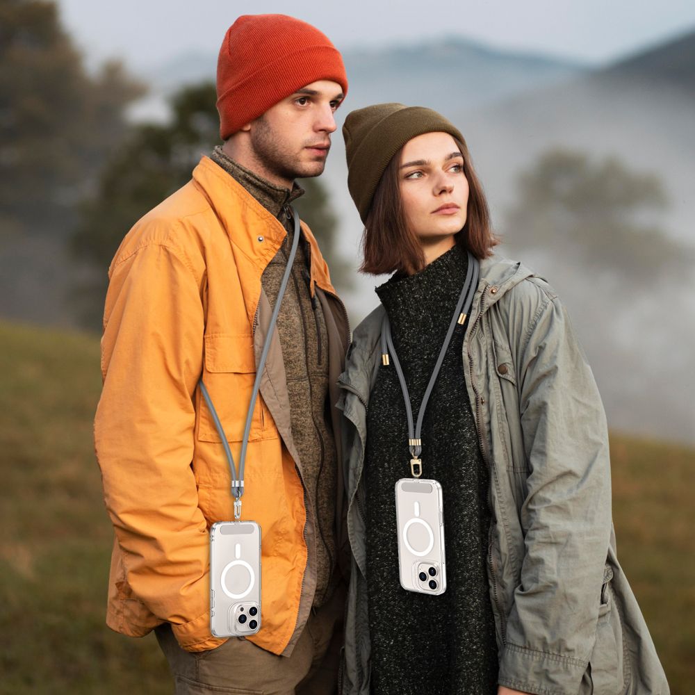 Tech - Protect C7S Rope CrossBody Strap - Universal Λουράκι για Θήκη Κινητού - Crayon Grey / Silver