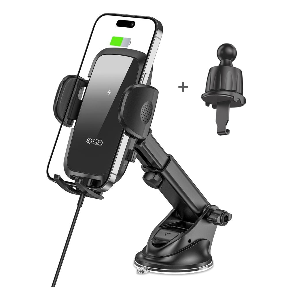 Tech - Protect CM15W - V1 Μ Βάση για το Ταμπλό και τον Αεραγωγό του Αυτοκινήτου με Ασύρματη Φόρτιση 15W - Black
