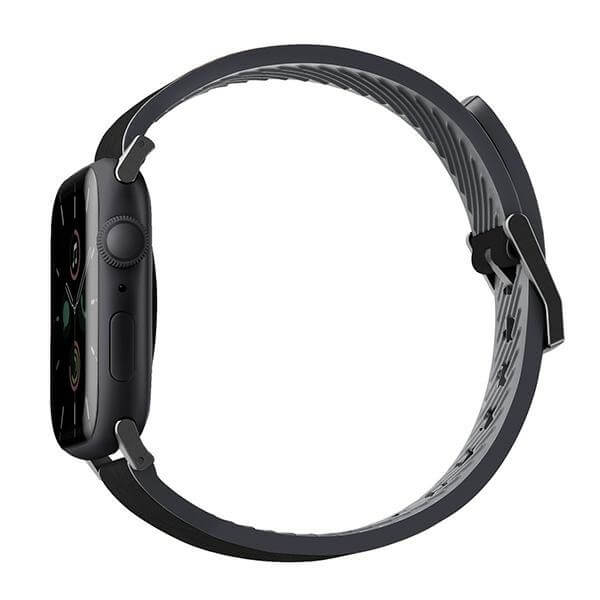 Uniq Λουράκι Apple Watch 2 / 3 / 4 / 5 / 6 / 7 / 8 / 9 / SE / ULTRA 1 / ULTRA 2 - 42 / 44 / 45 / 49 mm Straden Δερμάτινο Υβριδικό Λουράκι - Black