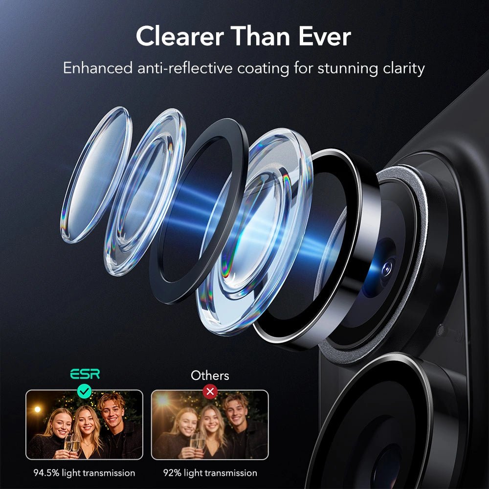 ESR iPhone 16 / iPhone 16 Plus / iPhone 17 Armorite - Αντιχαρακτικό Γυαλί για την Κάμερα - Black